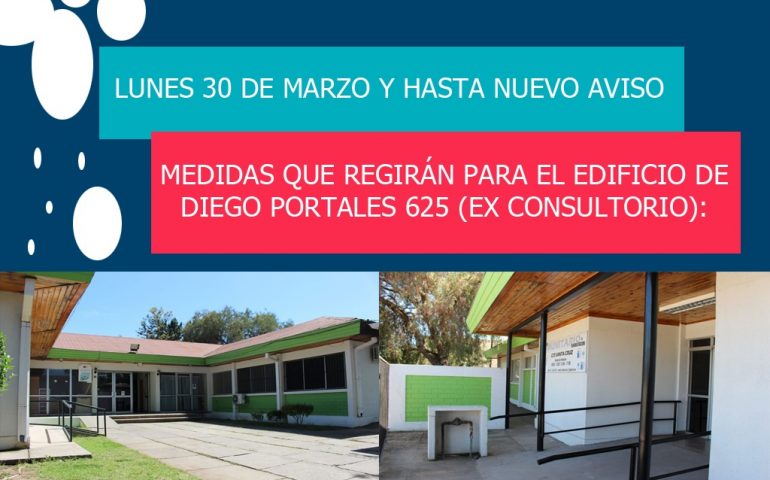 Medidas que regirán para el edificio de Diego Portales 625 (ex Consultorio):